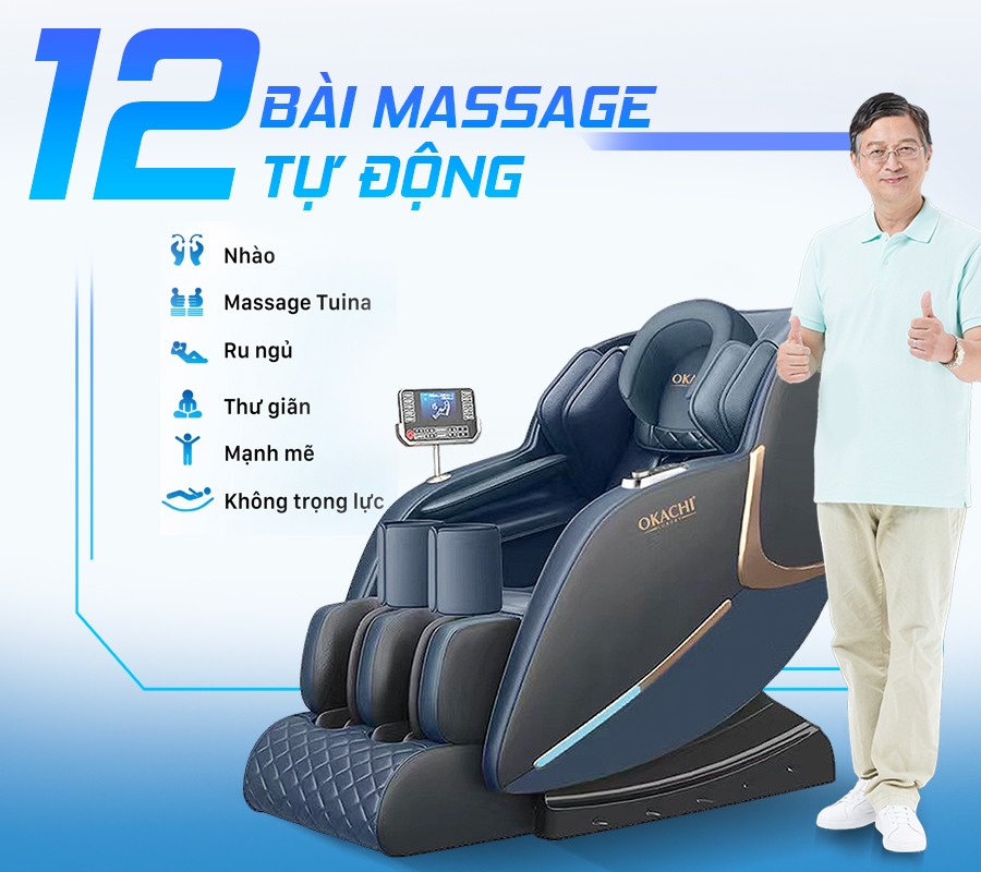 Ghế Massage Toàn Thân OKACHI LUXURY JP-368 (xanh)